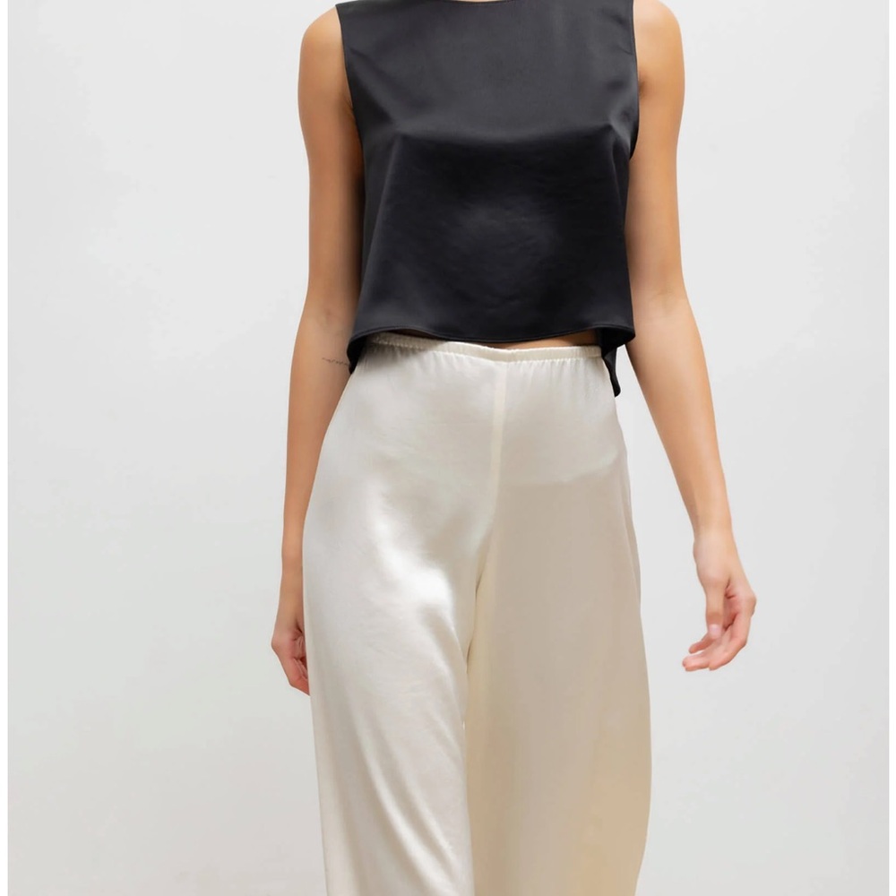 LESET barb wide leg Cream Pants